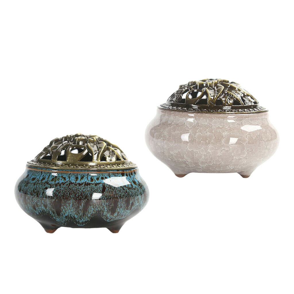 2pcs Ceramic Incense Burner Joss Stick Censer Holder Irregular-Pattern