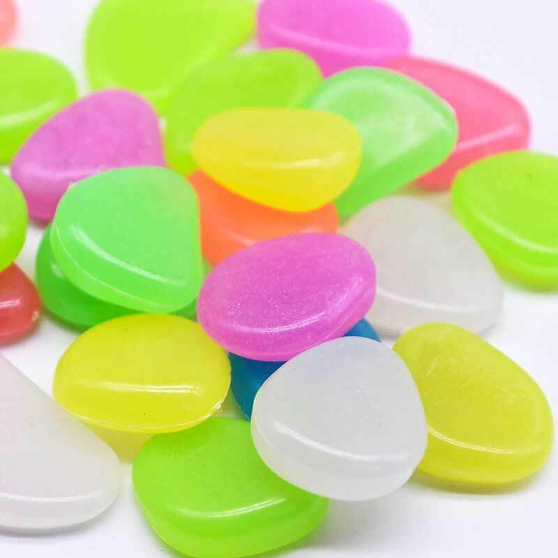 Shop-Story - Phosphostones White: 100 Pebbles Fluorescent Decoration