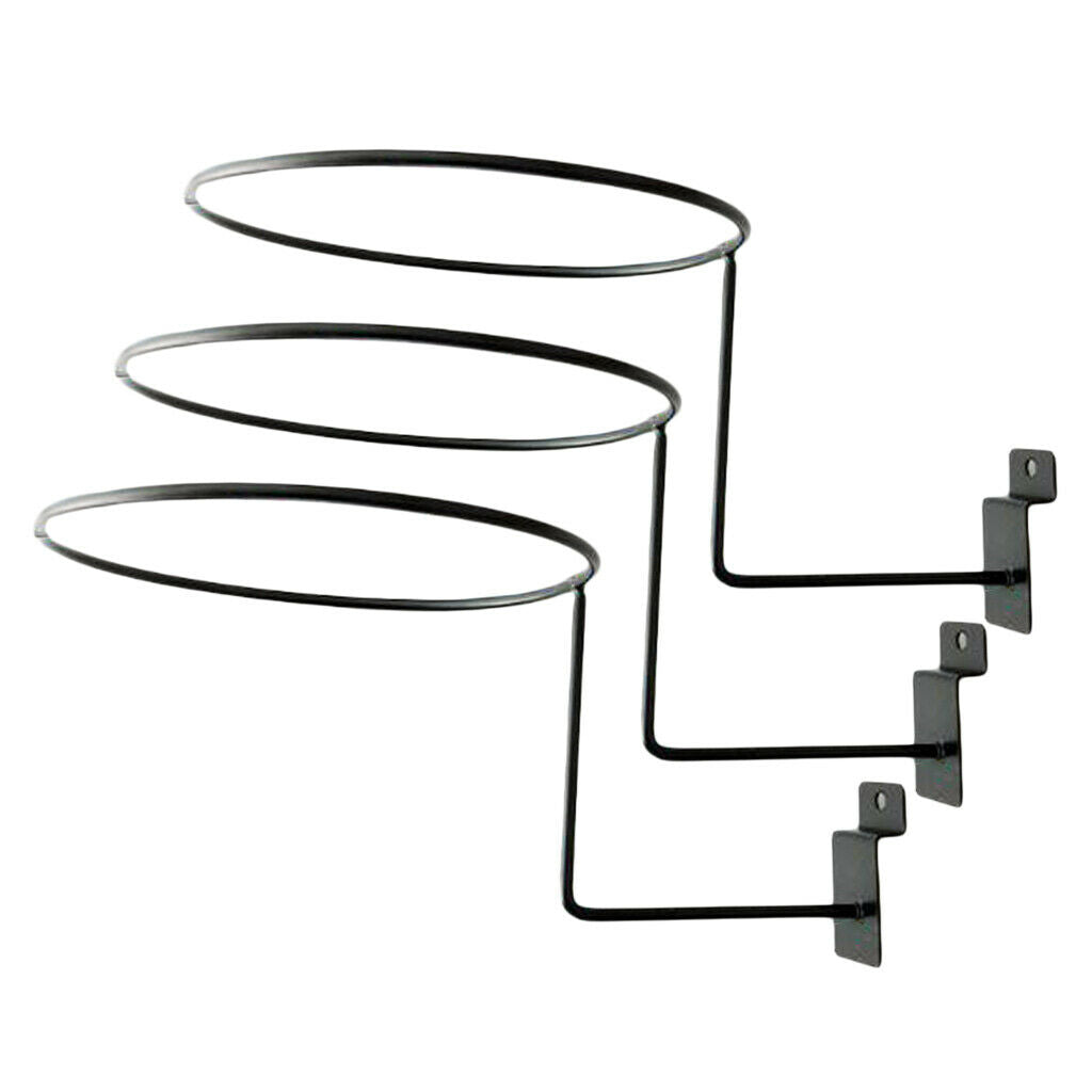 6x Wall Mounted Metal Helmet Display Holder Hanger for Top Sun Hat Black