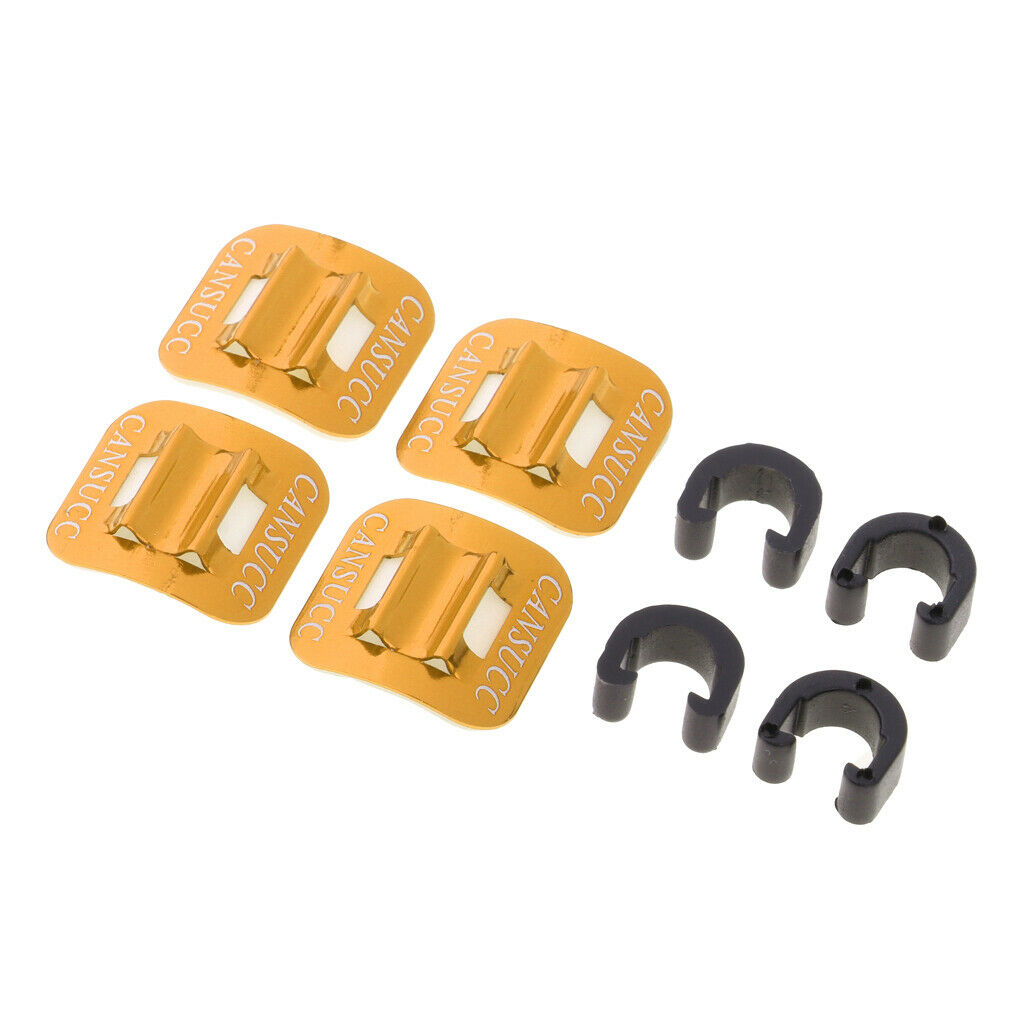 4 Sets Bicycle Brake Line Fixing Clips Mountain Bike Wire Holder Yellow