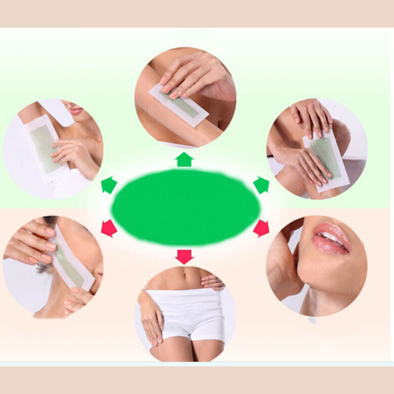 10 x Double Side Hair Removal Cold Wax Strips Paper For Leg Body Facial H.l8