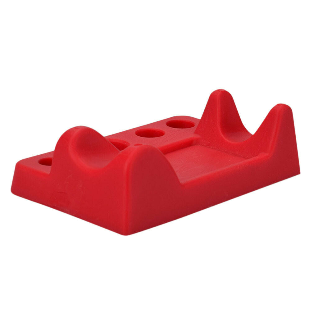 Silicone Tattoo Ink Cup Permanent Makeup Pen Holder Rack Stand 6 Holes Red