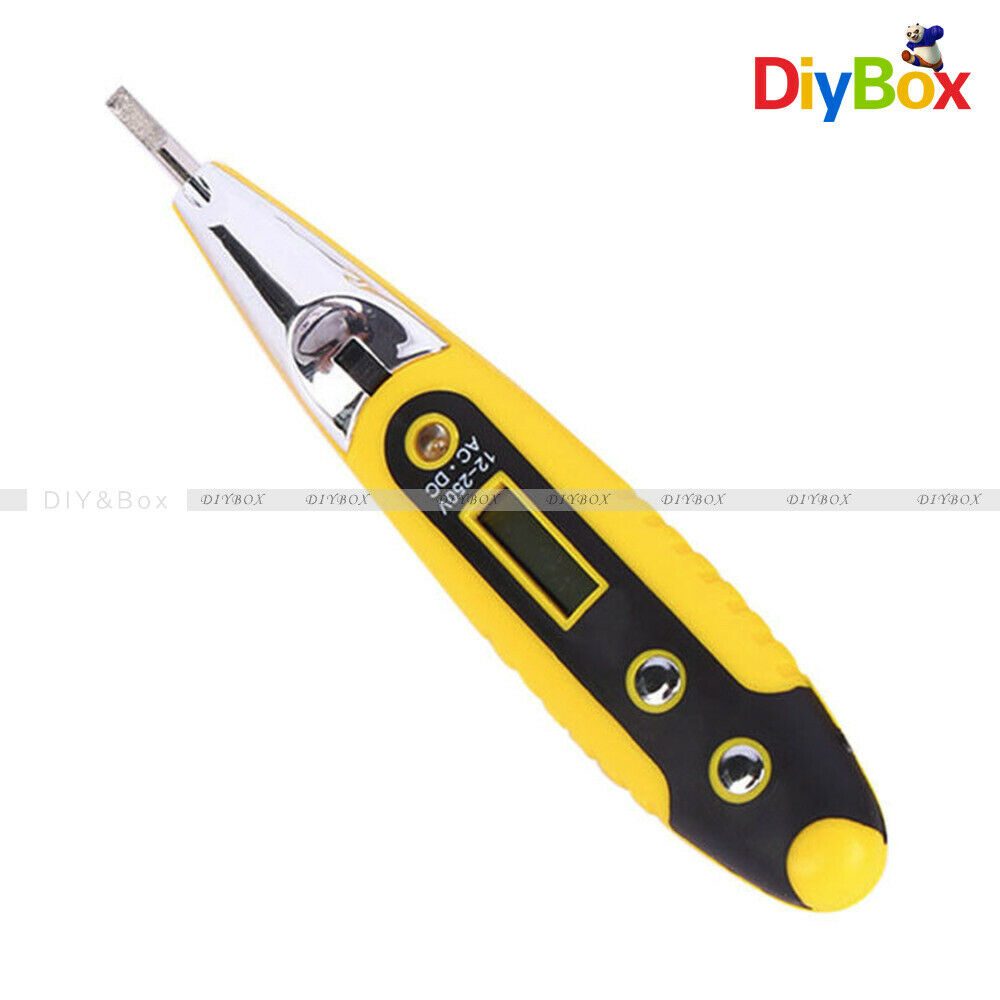 AC DC Non-Contact LCD Electric Test Pen Voltage Detector Tester 12~250V W/ Light