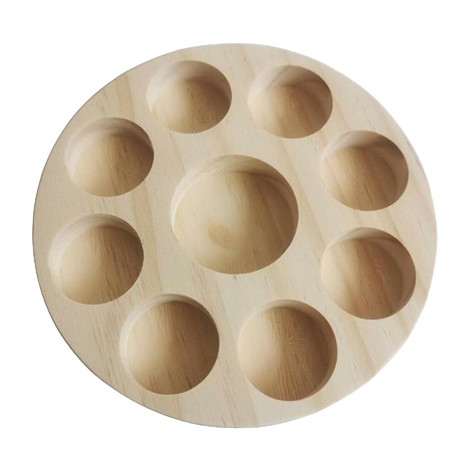 2Pcs Round Wooden Essential Oil Display Stand Rack Organizer Perfume Holders