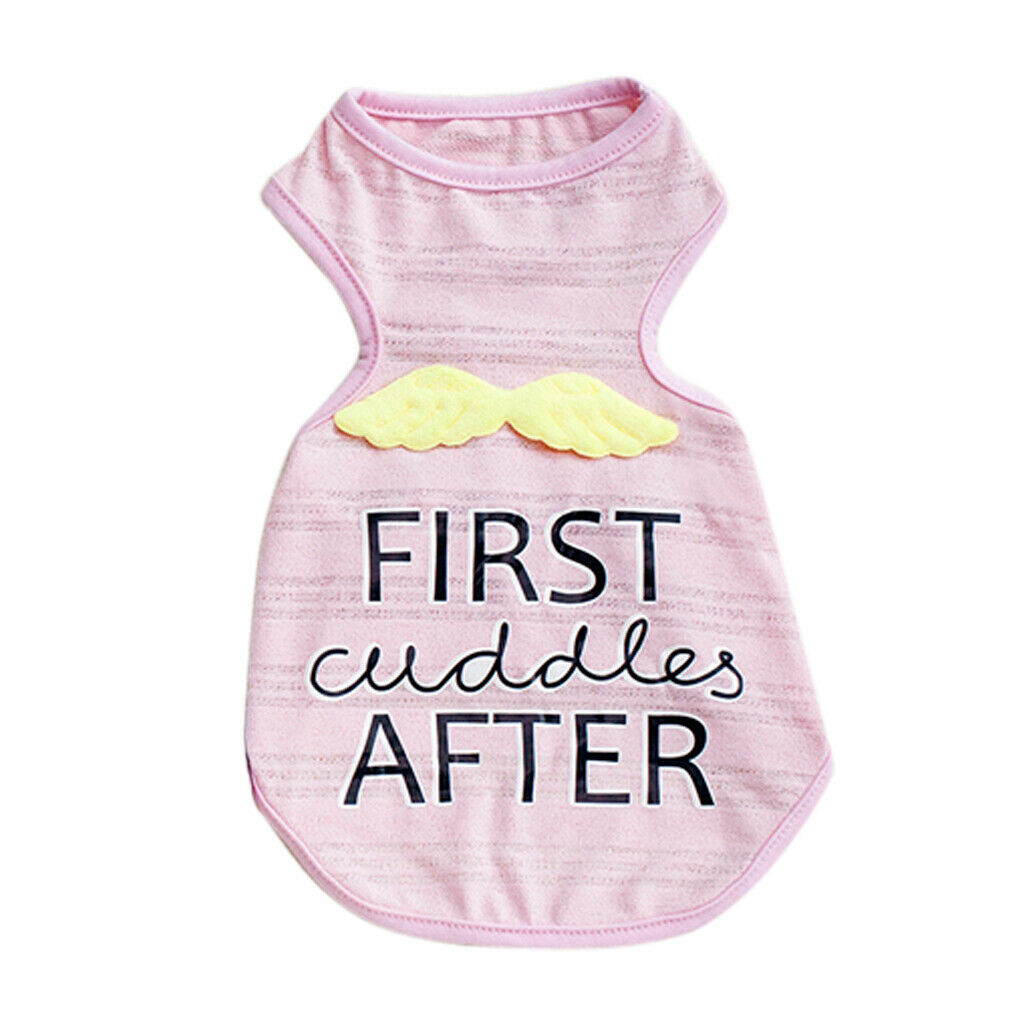 Pet Puppy Dog Cat Pet Clothes Cool Vest T- Shirt Costume Apparel Pink L