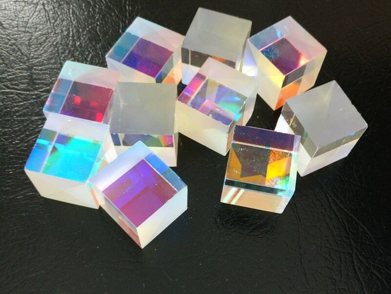 50pcs Defective Dichroic Cube Beam Splitter Glass Prism Teaching DIY Decoration