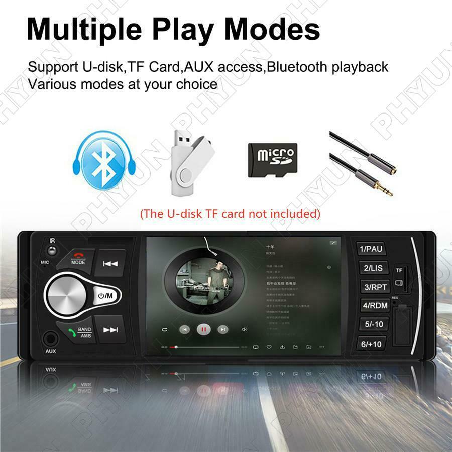 1 DIN 4.1" Car Stereo Radio Audio MP5 Player Bluetooth MP3 FM AUX USB w/ Remote