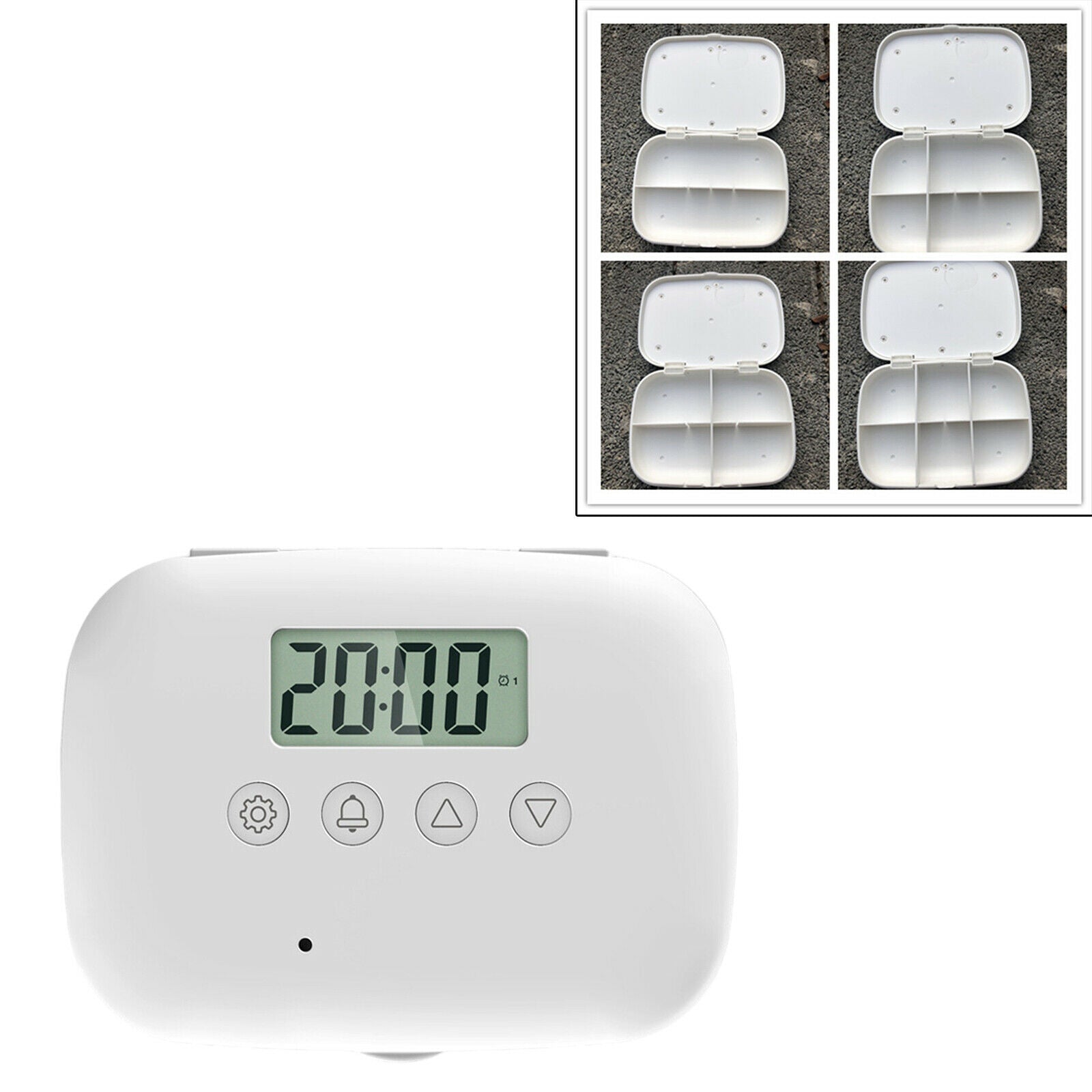 Electronic Pill Reminder Timer Tablet Organizer Vitamins Dispenser Container