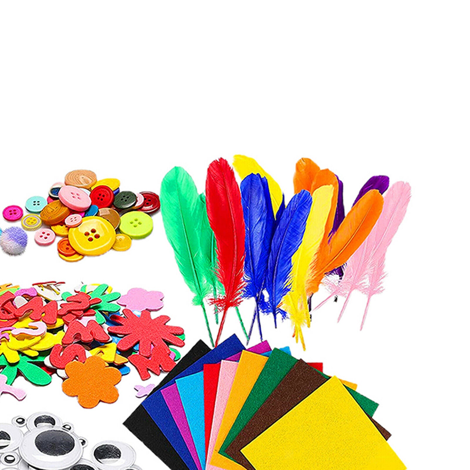 DIY Arts & Craft Set Colorful Feathers for Boys Girls Toddlers Ages 6 7 8