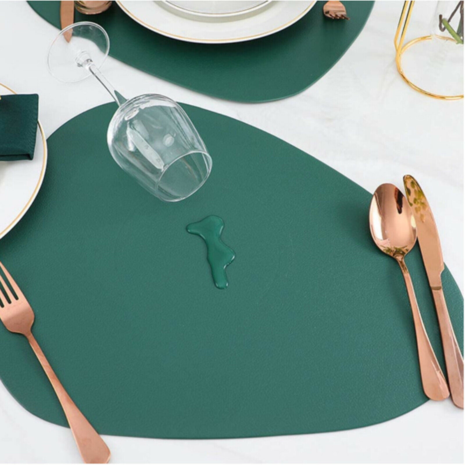 Heat Insulation PU Leather Placemat Table Mat Bowl Mat for Dining Tables
