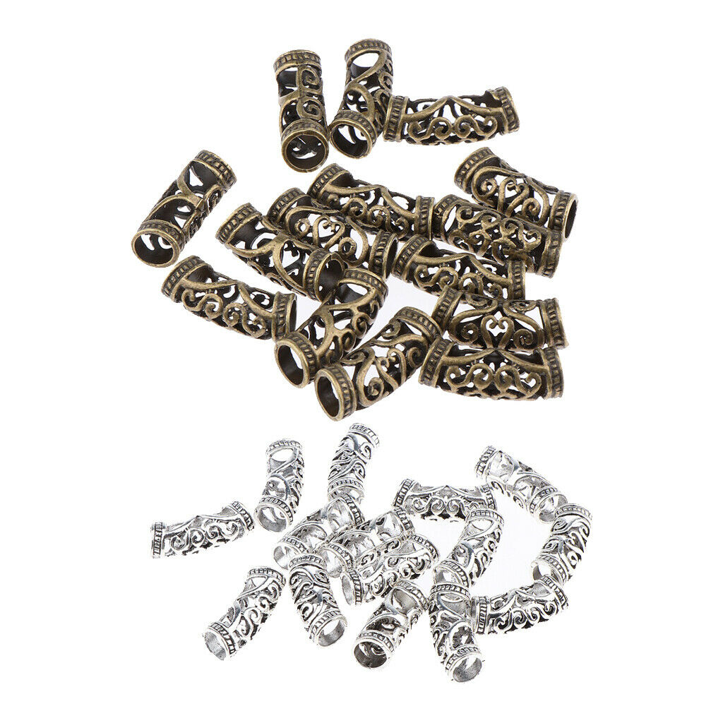30pcs Dreadlock Beads Hair Rings Adjustable Hair Braid Cuff Clip Tubes Set
