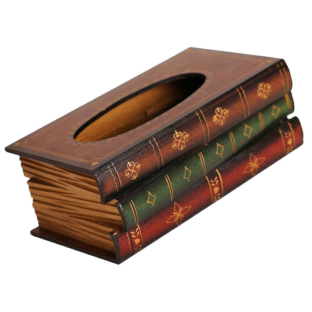 Retro Wood Tissue Box Cover Paper Napkin Holder Case Home Room Car Hotel