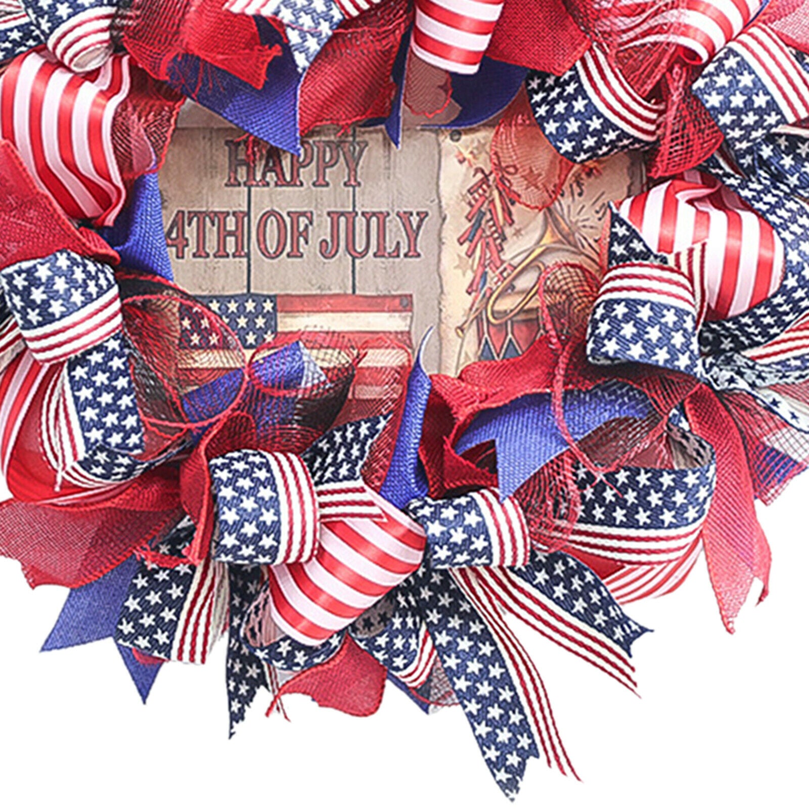 Silk Independence Day Wreath 16'' Garland Door Farmhouse Wall Wedding Decor