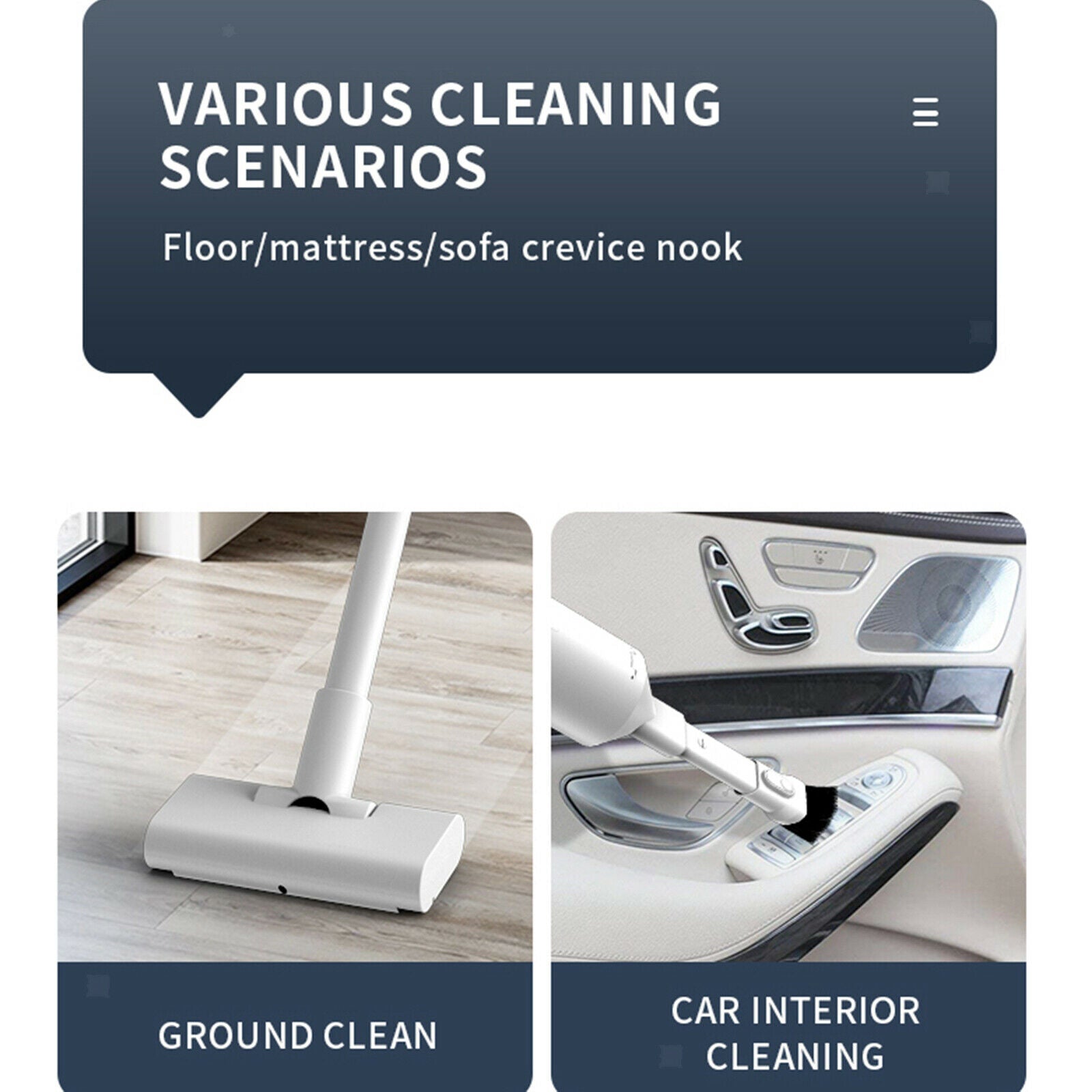 Portable Wireless Vacuum Cleaner Duster Machine Rechargeable Accessory
