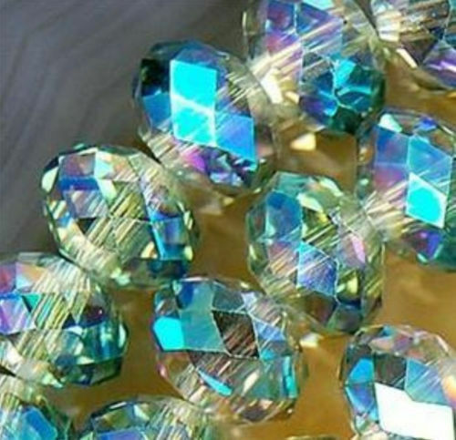 New 70pcs 5x8mm Multicolor AB Crystal Faceted Abacus Gems Loose Beads