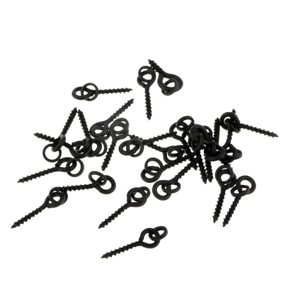 25pcs Carp Boilie Bait Screw Fishing Lure Ring Swivels