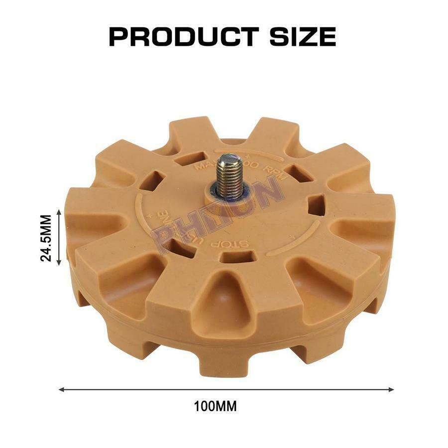 2x 4 inch Rubber Eraser Wheel Tool Car Body Adhesive Stickers Removal Tool