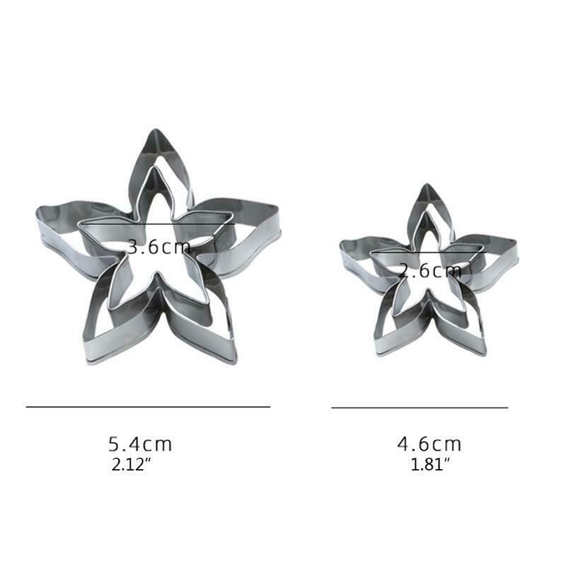 4 PCS Food-Grade Stainless Steel Rose Theme Christmas Cookie Cutters Baking Ute