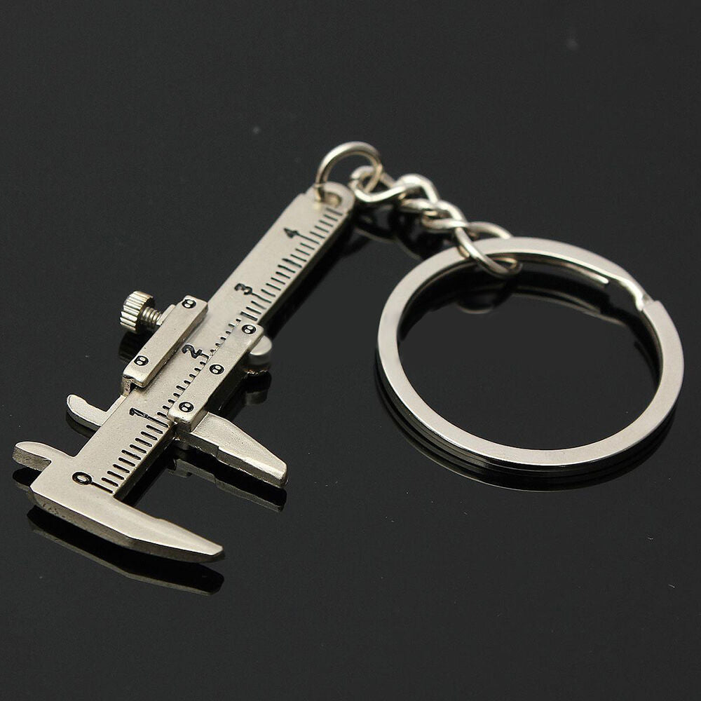 Wholesale Mini Vernier Caliper Tool Pendant Slider Slides Keyring Key Chain Gift