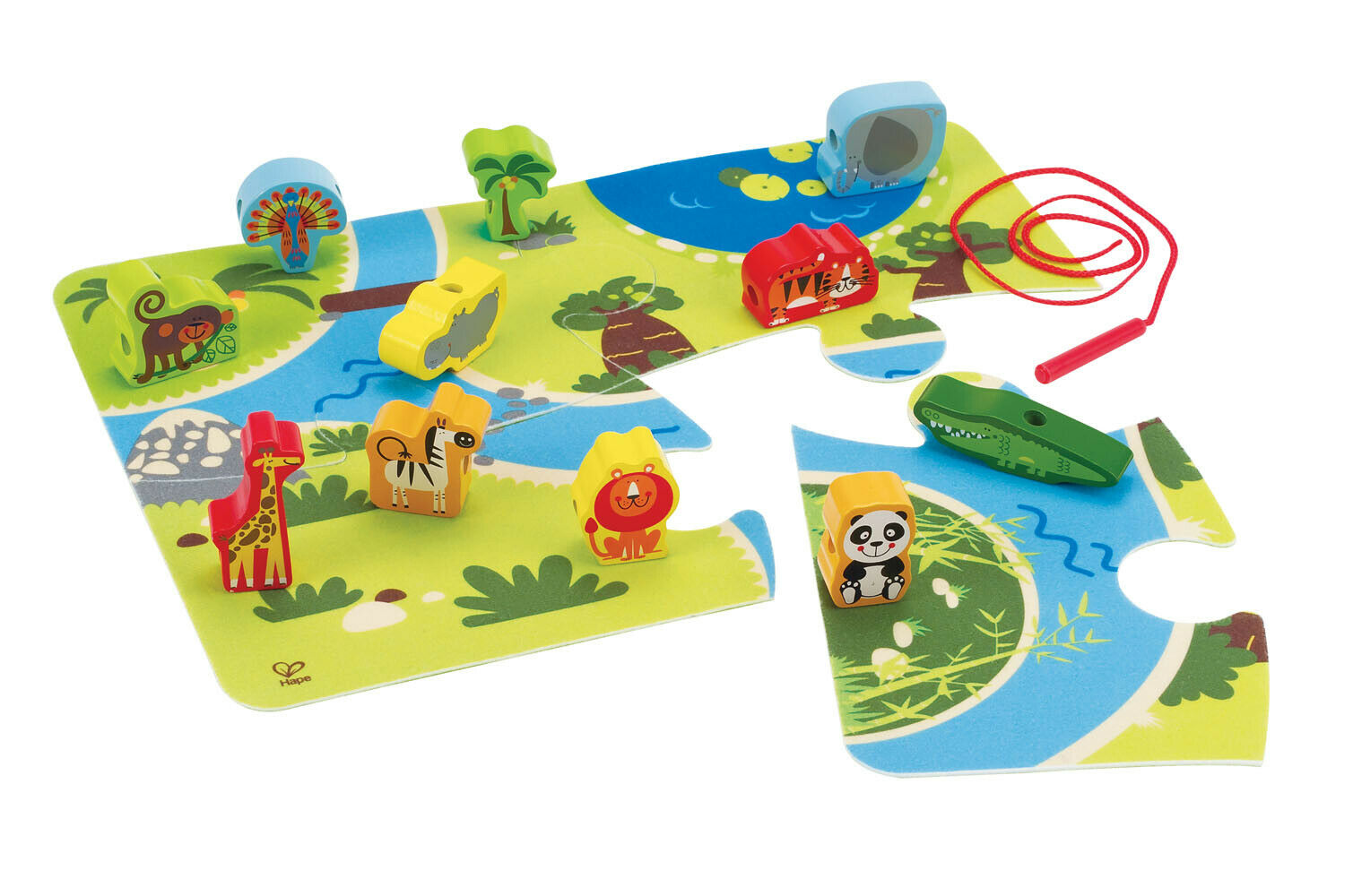 E1021 HAPE On Safari Play Lace Set [Early Melodies] Toddler Children 2Yrs+ 16pcs