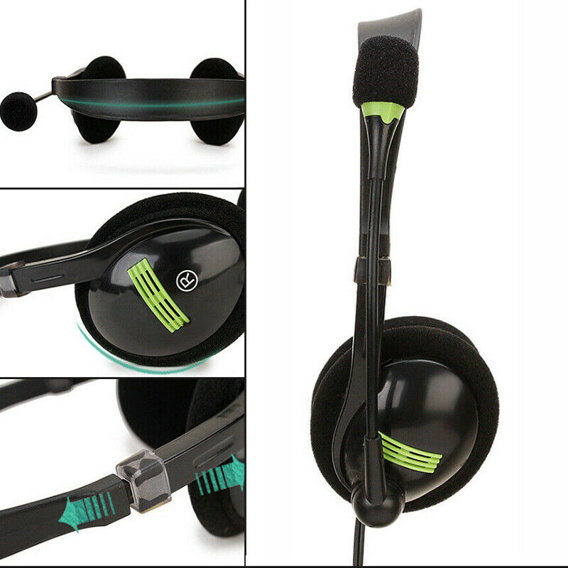 USB Wired Computer Headset Headphone with Microphone for Windows PC Laptop