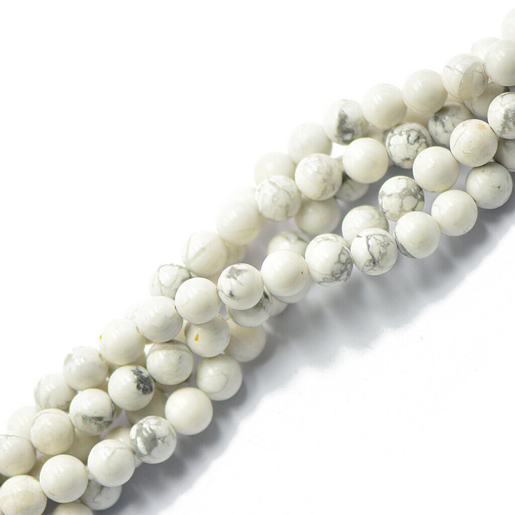 8mm White Howlite Turquoise Round Loose Bead