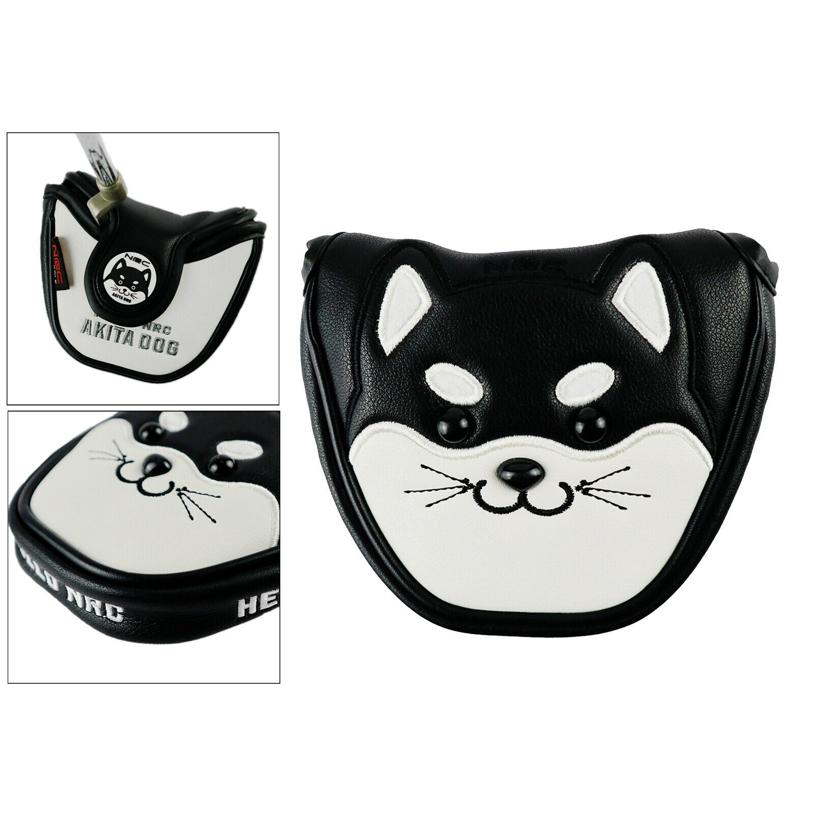 Cute Design Golf Club Mallet Putter Head Cover Protect Clubs Headcover, Black +