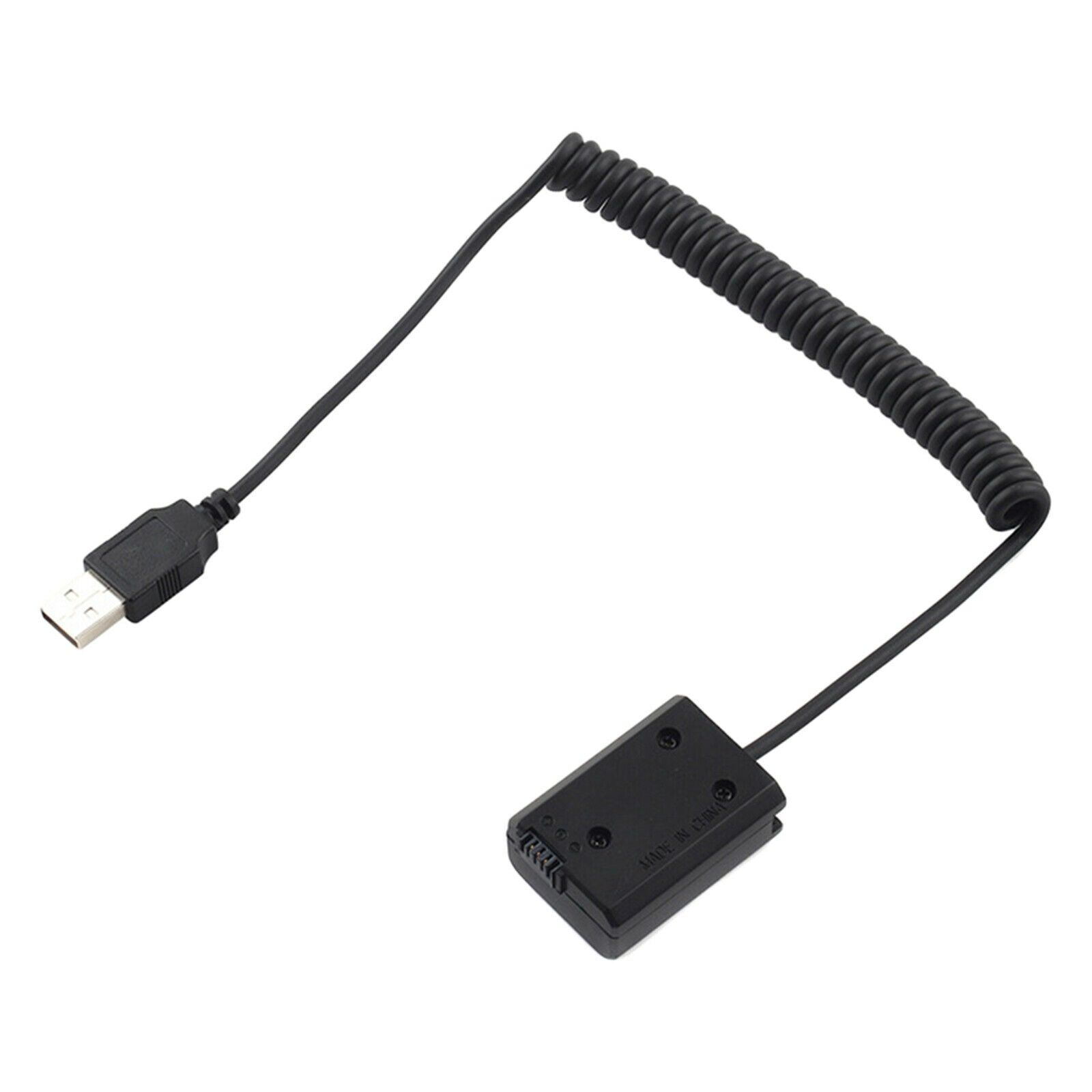 USB NP-FW50 Dummy Battery Pack Coupler Adapter with Spring Cable