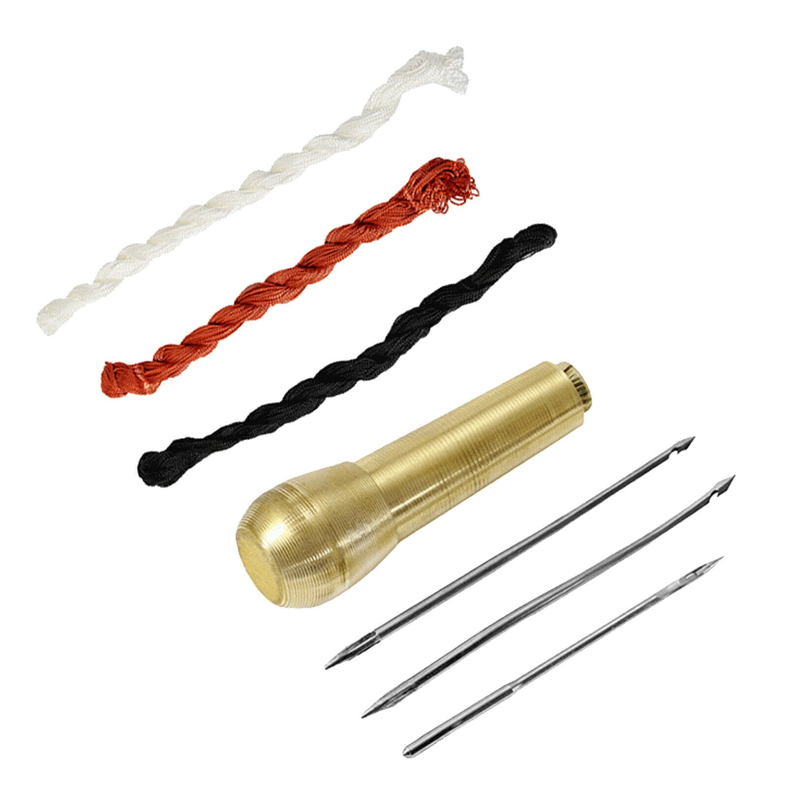 Leather Tent Sewing Awl Hand Stitcher Needles Nylon Cord Thread Tools Kit