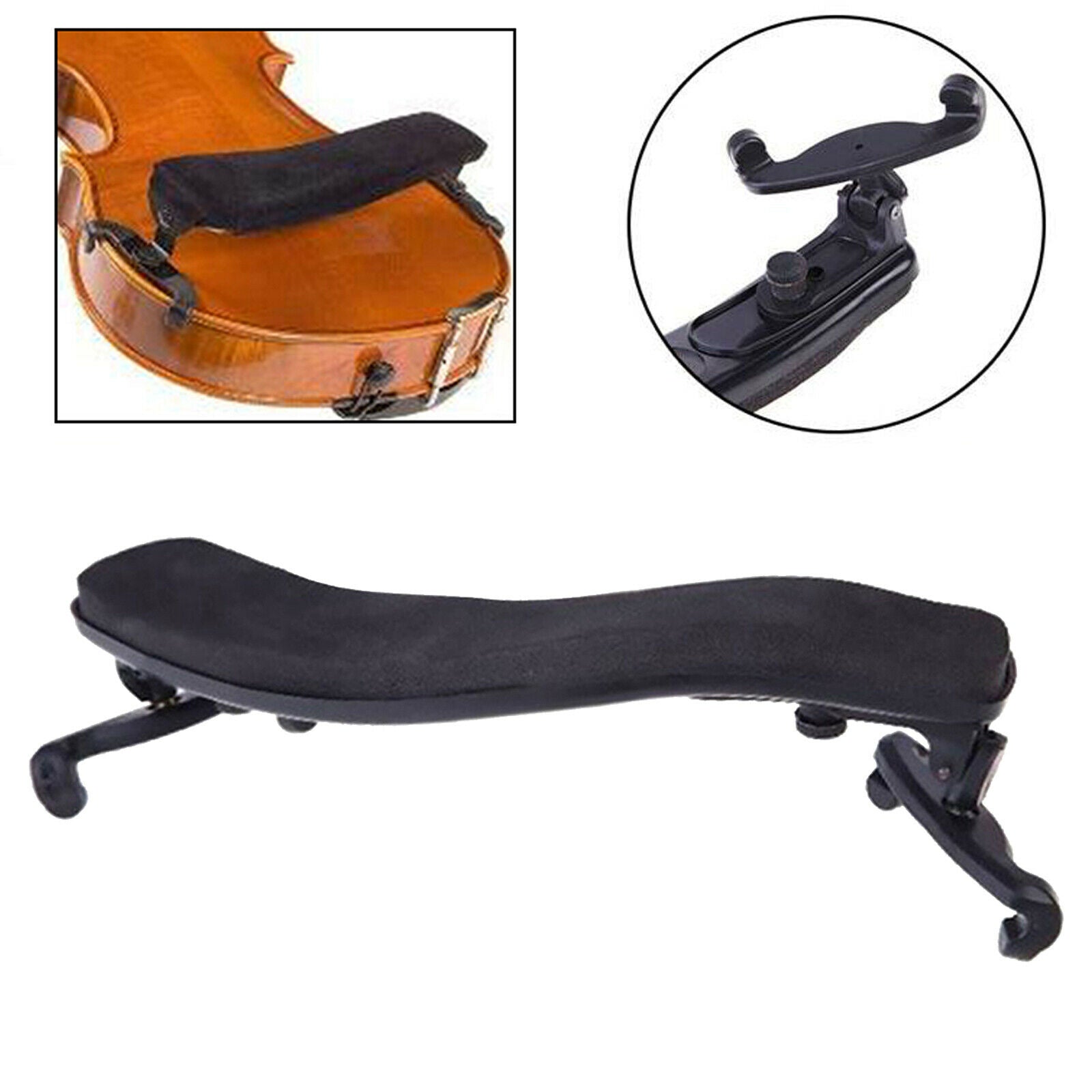 Violin Shoulder Rest Replacement with Foam Pad Fits for 1/2 4/4 Size Violins