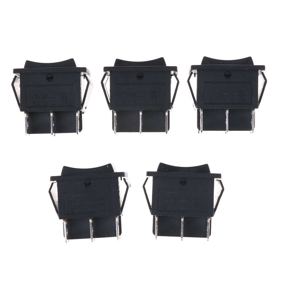 5pcs 6 Pin DPDT Black Button On/Off/On  Switch AC 250V/16A 125V/20A LJJCA.l8