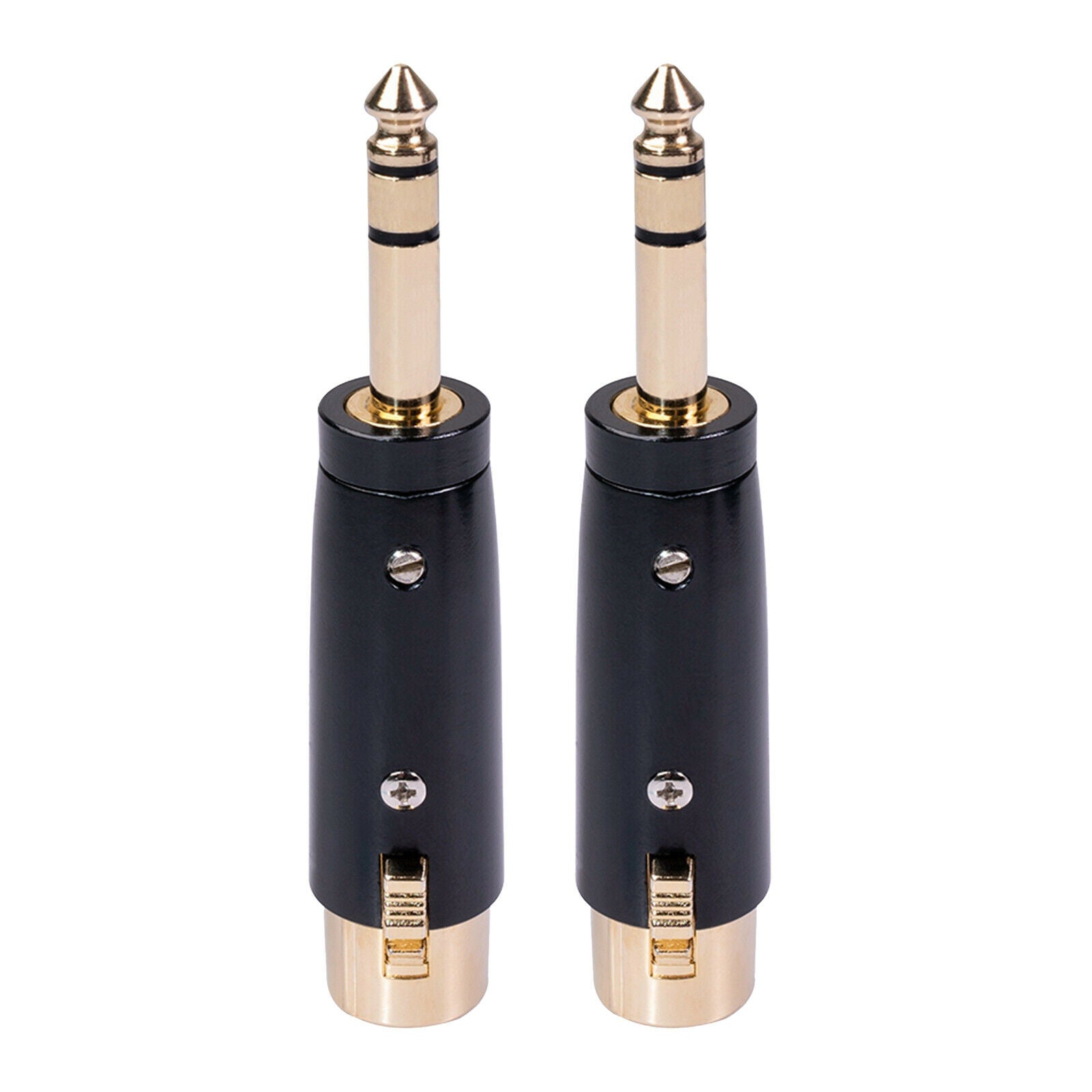 2x 3pin XLR Female to 1/4" 6.35mm Stereo Male Audio Cable Microphone Adapters