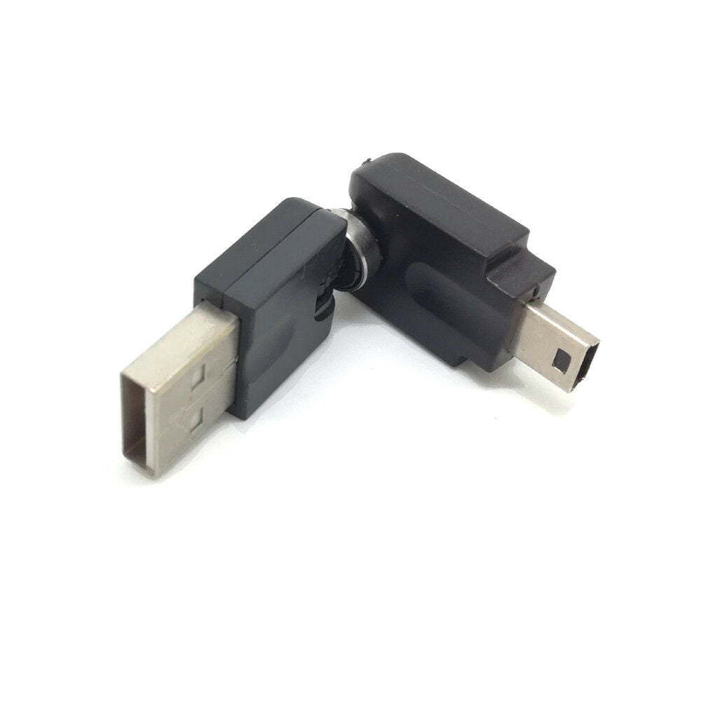 10pcs USB 2.0 Type-A Male To Mini 5 Pin Male 360° Rotation Extension Adapter