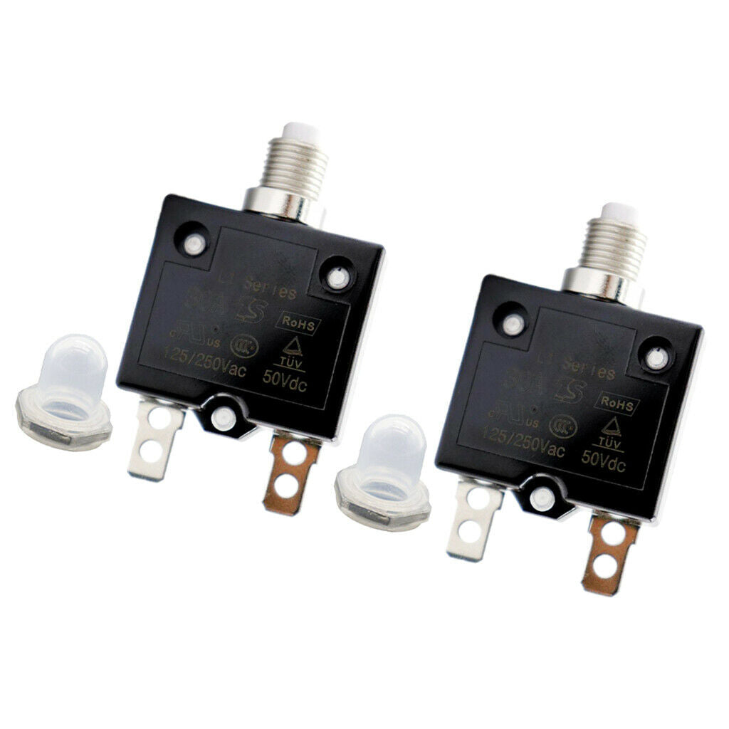 2Pieces 30Amp Circuit Breaker Manual Reset Thermal Overload Switch Fuse