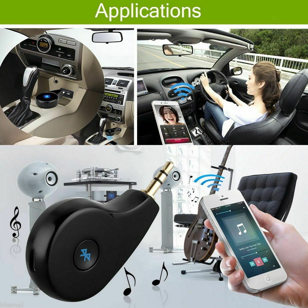 Mini AUX Car Bluetooth 4.2 Receiver Speaker Music Streaming Audio Adapter