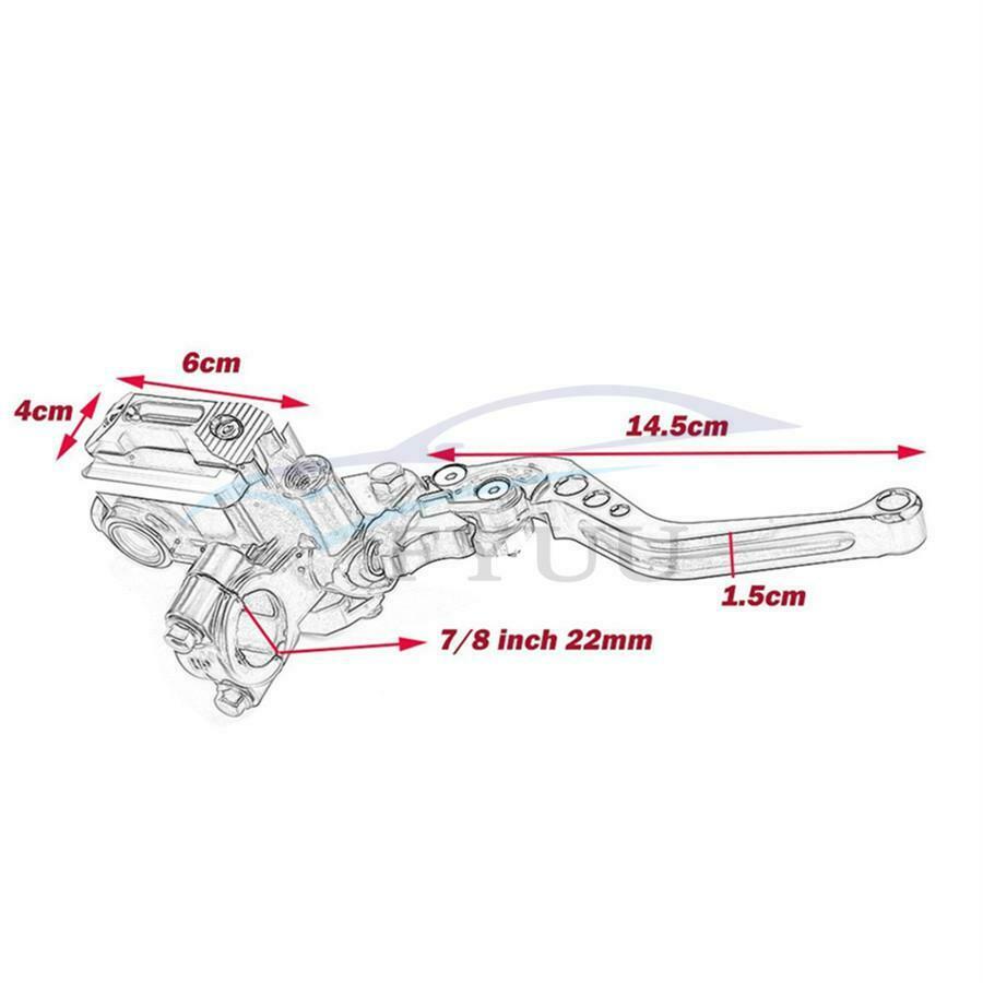 2x 7/8'' Motorcycle Master Cylinder Hydraulic Brake Pump Clutch Levers Reservoir