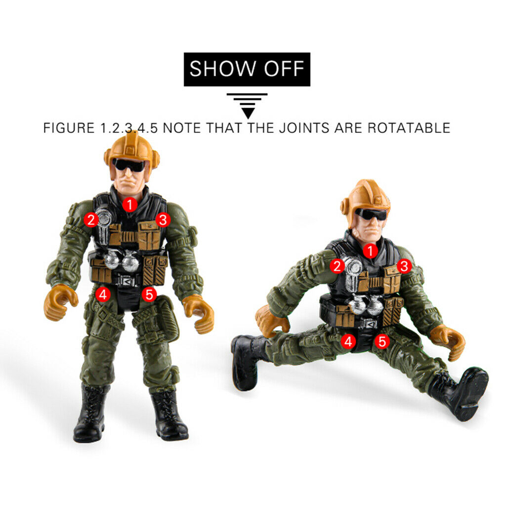 4pcs/set Army Marine Corps Soldier Miniatures Dioramas Gift for Kids Adults