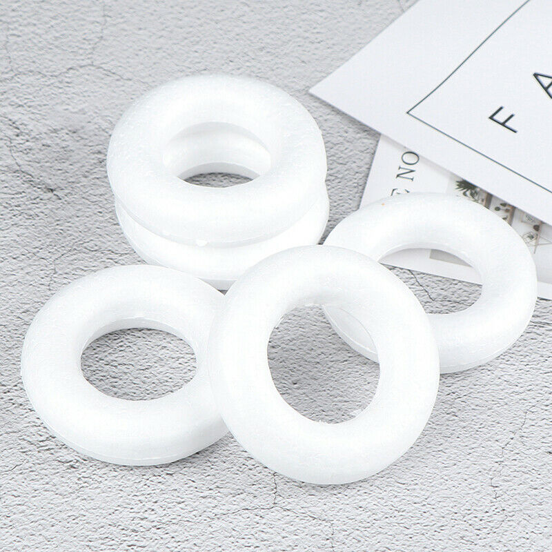5pcs Polystyrene Styrofoam Foam ring White Craft Balls For DIY Christmas .l8