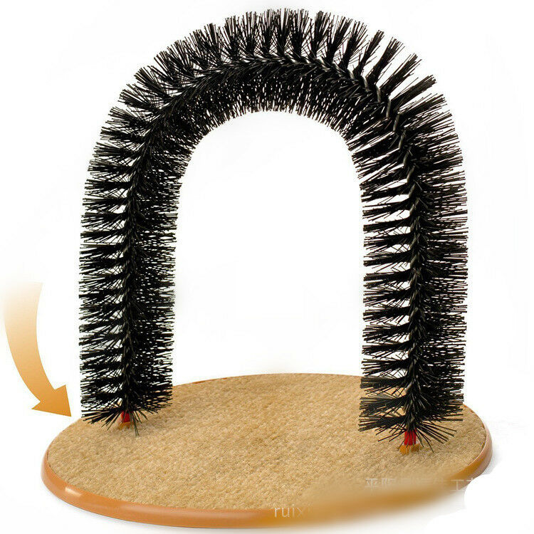 Top Cat Self Groomer with Round Fleece Base Useful Scratch Arch Brush for Cats