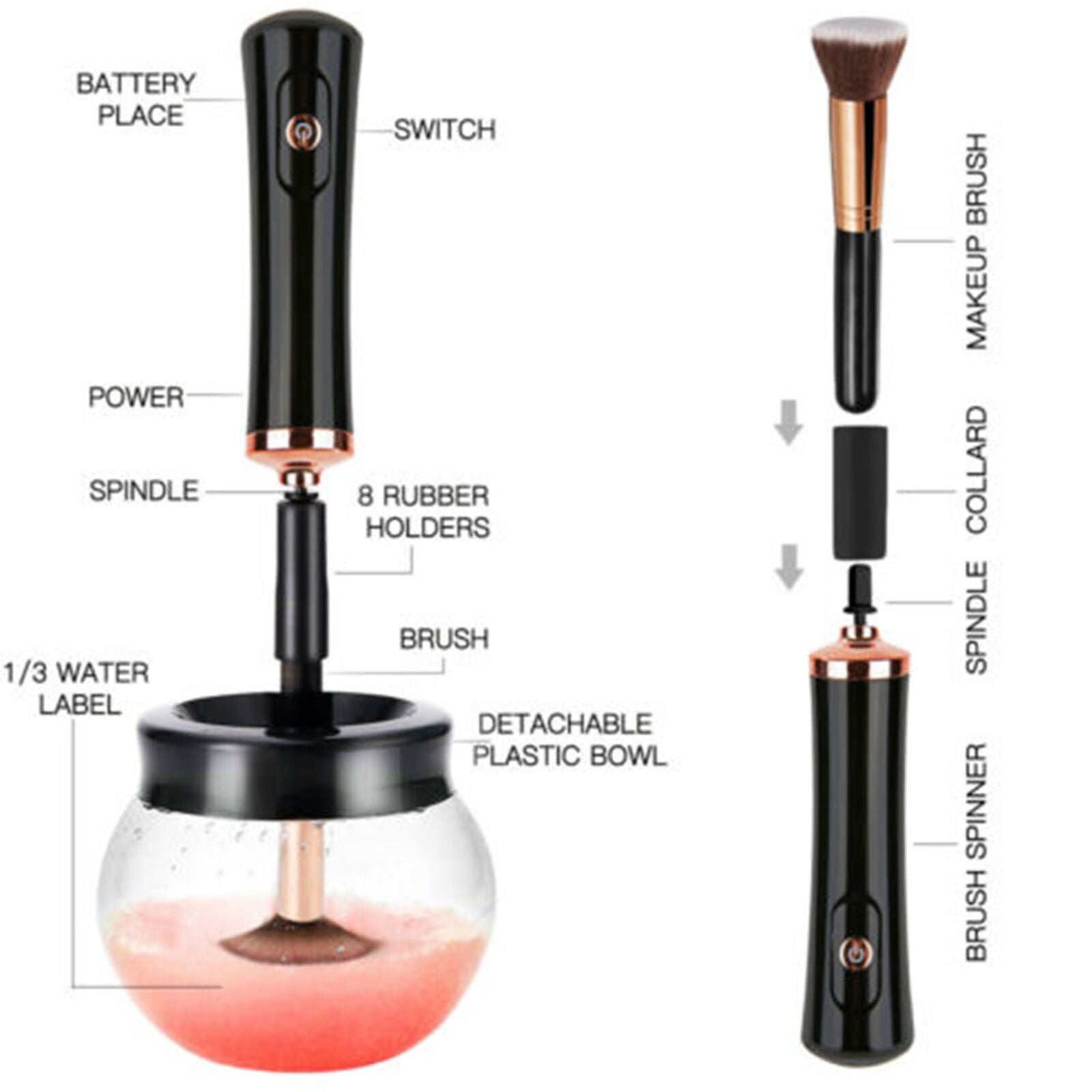 Electric Make Up Brush Cleaner Dryer Set Cosmetic Auto Clean Dry Washing Gadget