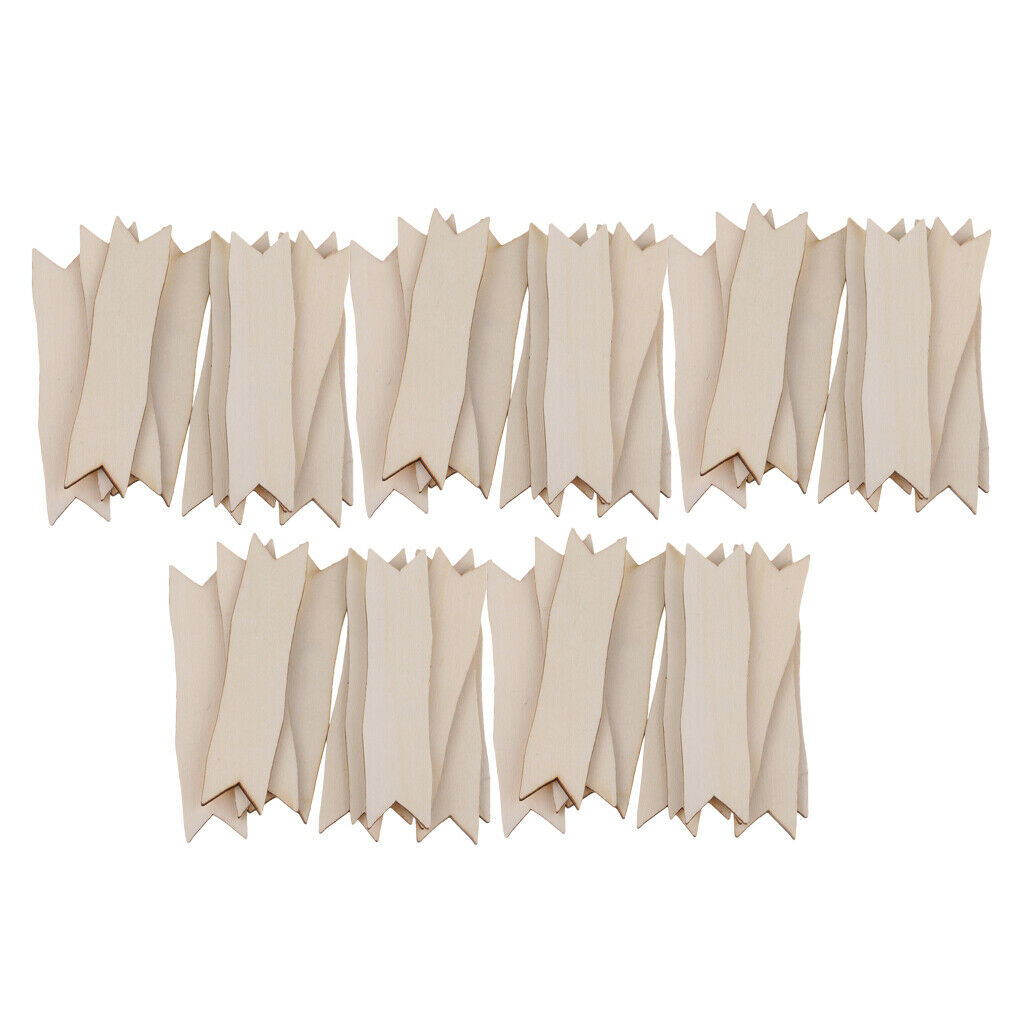50Pcs Natural MDF Cut Arrow Shapes Blanks Signs Wooden Embellishments Crafts