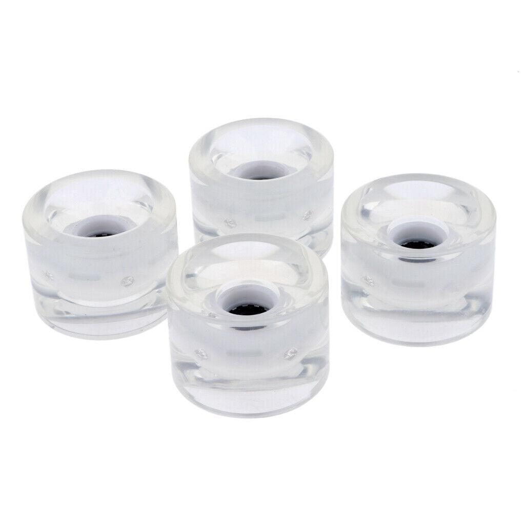 4pcs 70mm Light-Up Longboard Skateboard Wheels Magnetic Core Wheels White