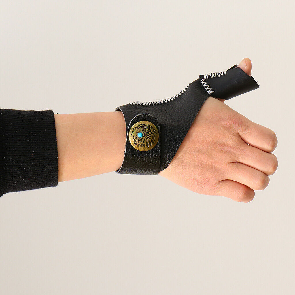 Archery Gloves Bow Protective Thumb Finger Protector Tab Adjustable 14x12.5cm