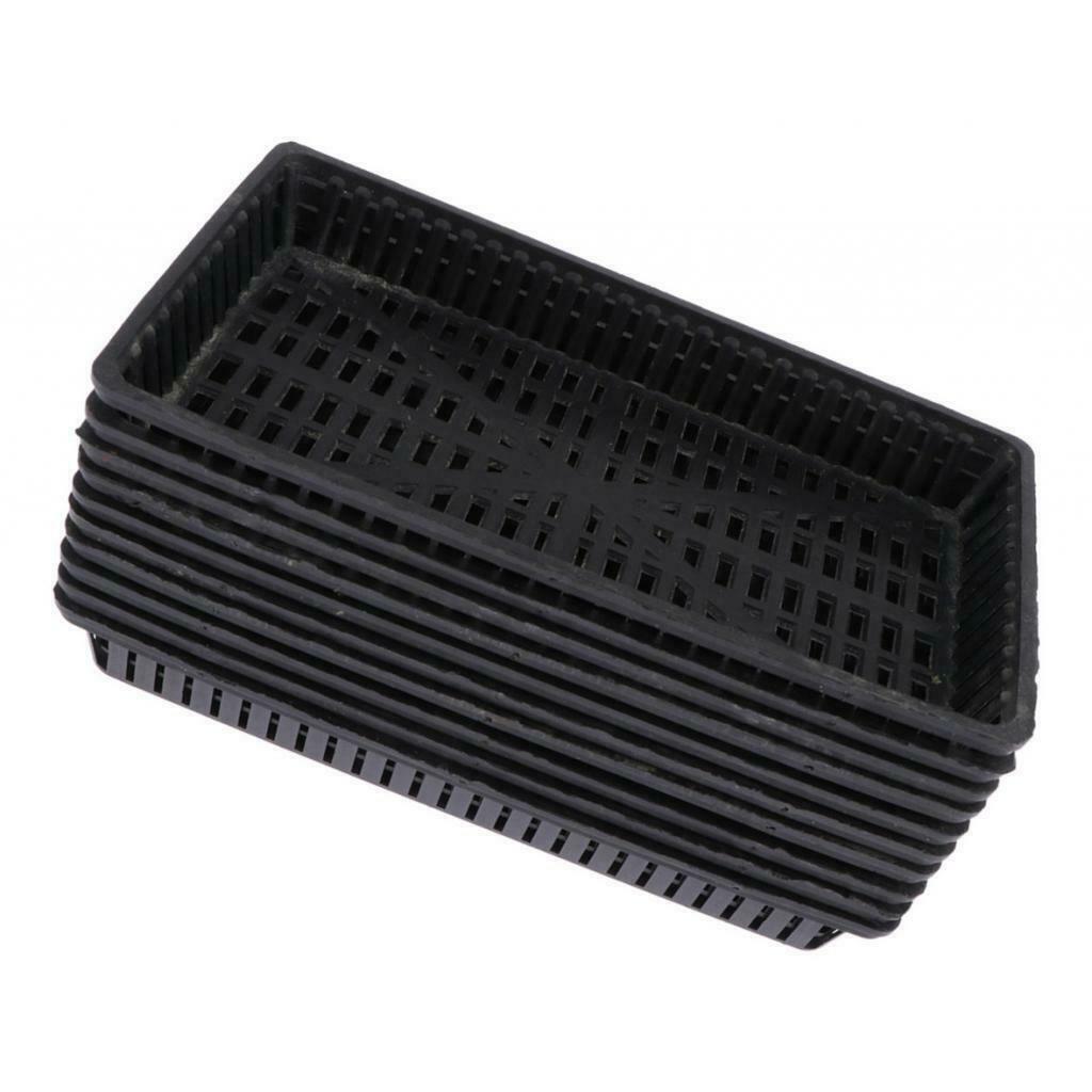 10x Pot Aquatic   Plant Grass Water Grow Baskets Baskets Plastic Black For