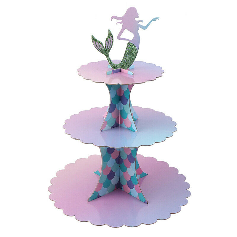 Three Layers Mermaid Cake Stand Mermaid Dessert Stands Birthday Party FavorBDDD