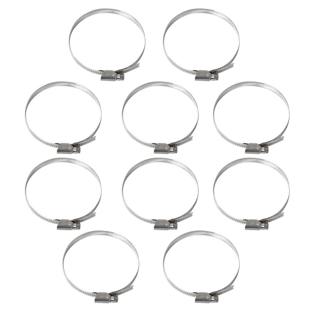10Pcs Hose Clamp Adjustable Pipe Tube Clamps 304 Stainless Steel Hose Clips