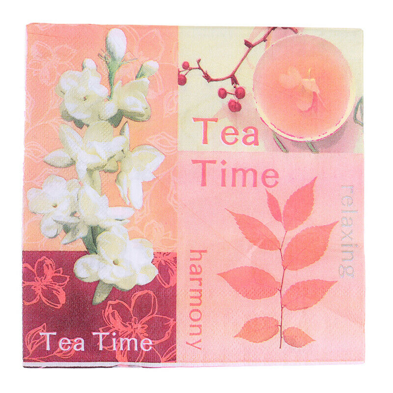 20PCS/pack Afternoon Tea Pattern Theme Paper Napkins Tissue Napkins Party SuppDD