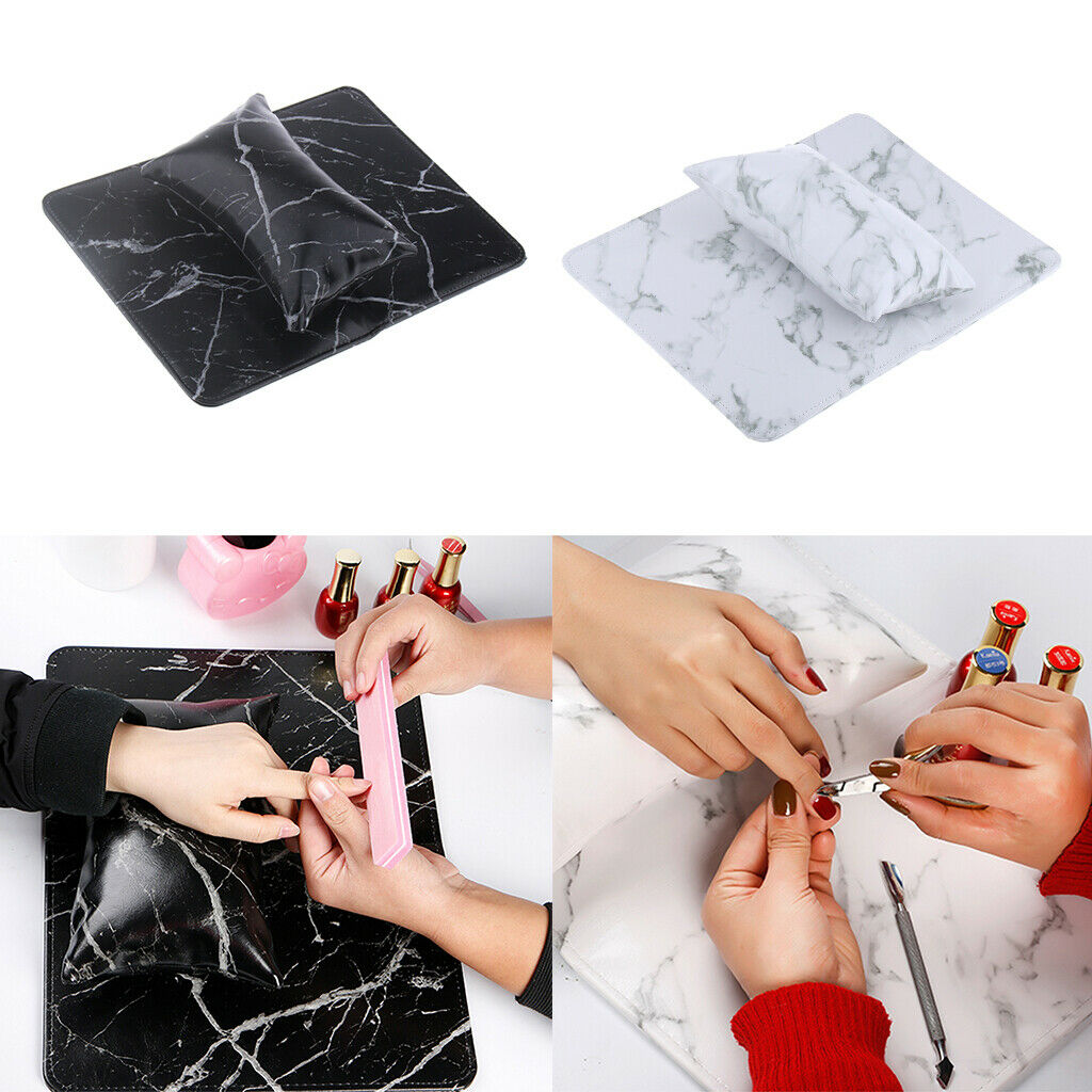 2Pcs PU Cover Sponge Column Cushion Nail Pillow & Pad Salon Hand Holder Arm Rest