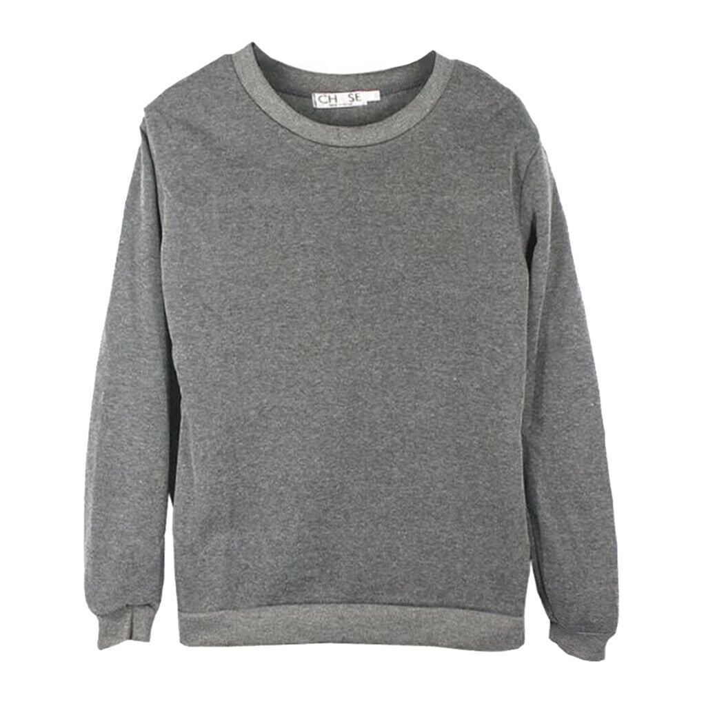 Long Sleeve Crewneck Sweatshirt Unisex Pullover Hoodie Fleece Lined  3XL