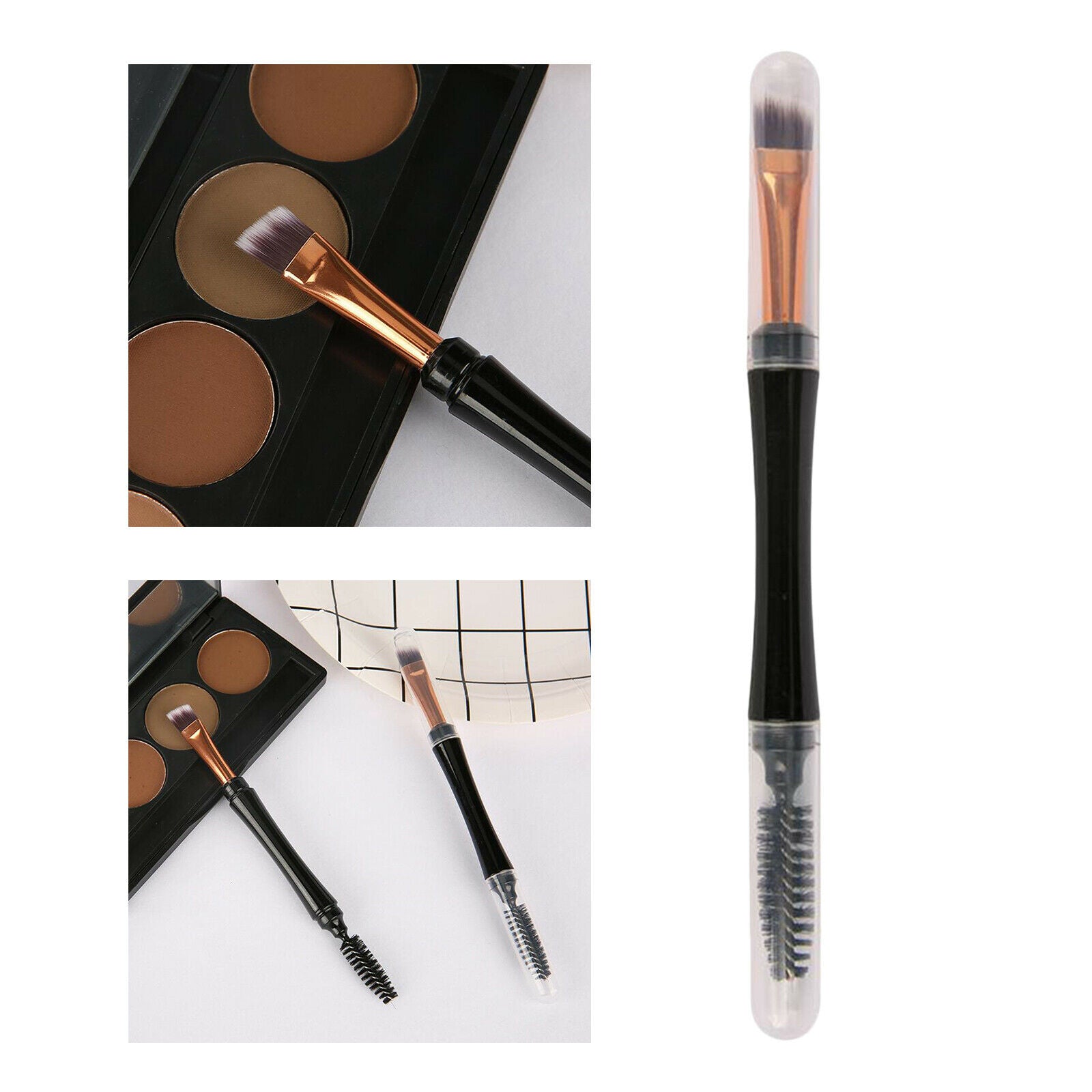 Dual Ended Eyebrow Brush Makeup Wand Brow Shaping Angled Eyelash Brush Tools